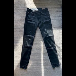 Black Waxed Cotton Denim Skinny Jeans ALL SAINTS